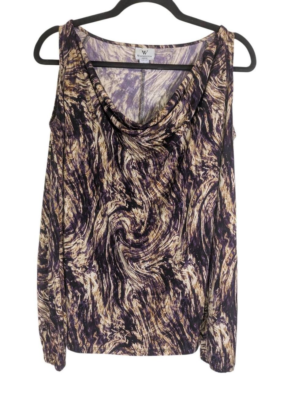 Worthington stretch size large, cold shoulder blouse Women's L